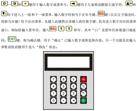 防爆超聲波流量計(jì)按鍵面板說(shuō)明圖